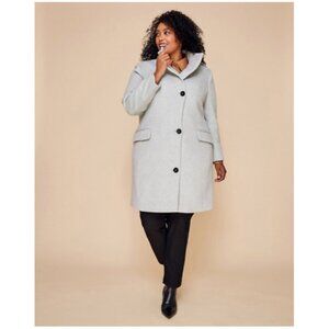Women Le Chateau Wool Blend Funnel Neck Coat